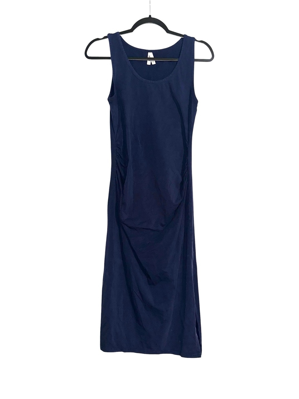 Pact Organic Cotton Sleeveless Navy Maternity Midi Tank Dress MEDIUM - Picture 2 of 6